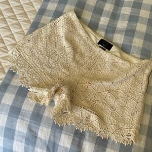 Dolce Vita Cream Lace High-Waist Lined Shorts